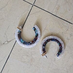 BaubleBar resin hoop earrings